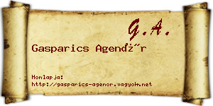 Gasparics Agenór névjegykártya